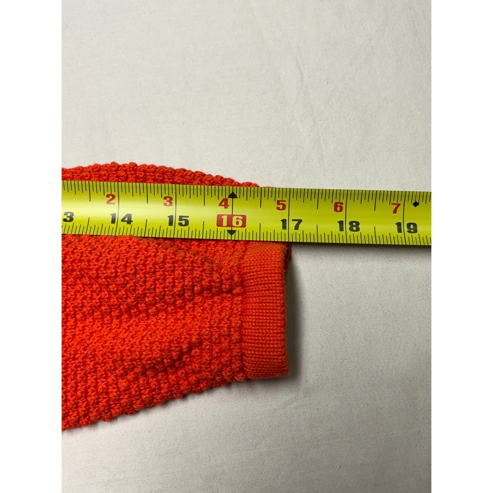 COS Womens Orange Textured Cotton Knit Puff Shoulder‎ 3/4 Sleeve Sweater Size S - Picture 7 of 7